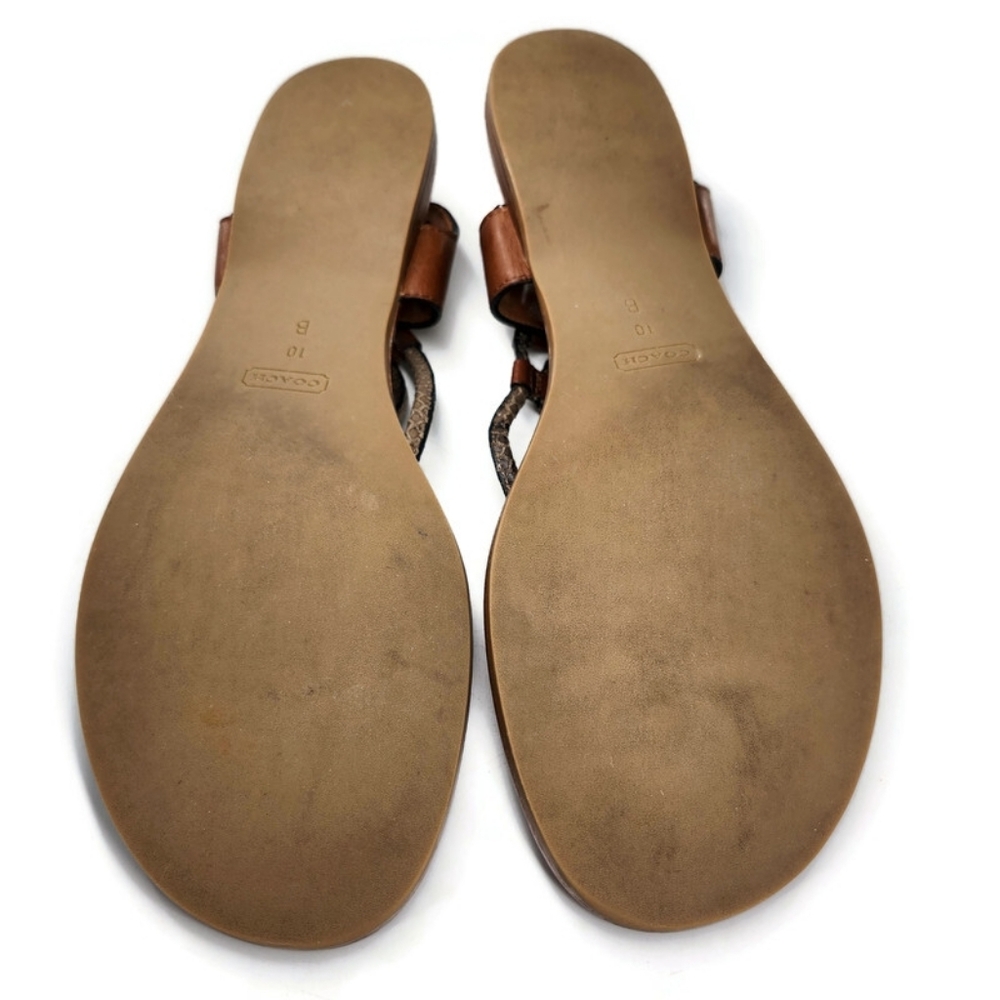 Coach Coco Tan Leather & Python Snake Print T-Str… - image 13